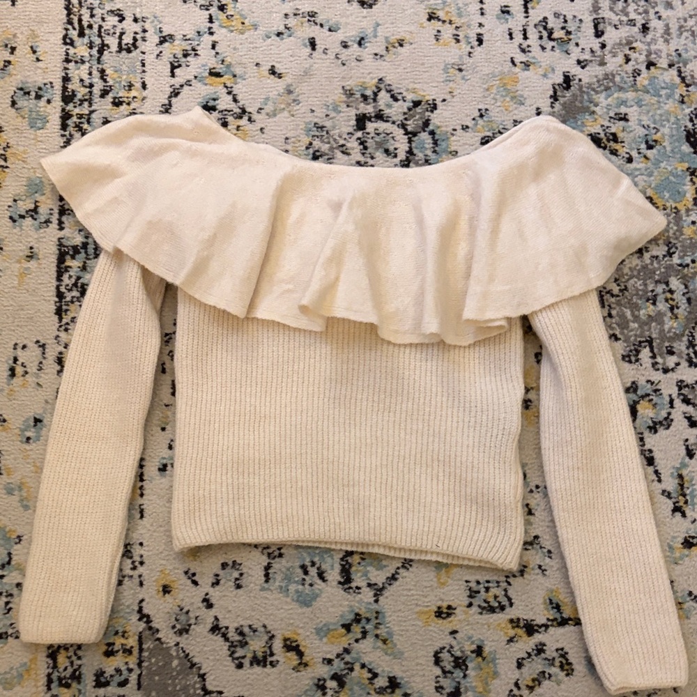 H&M Cream Off-Shoulder Sweater